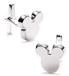 Mickey Mouse Cufflinks Shiny Silver Plated Finish Club 33