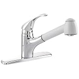American Standard 4205.100.025 Reliant Single-Control Kitchen Faucet with Pull Out Spray, Polished Chrome/White