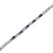 14K White Gold Tanzanite and Diamond Bracelet