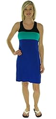A-line Summer Rayon/Spandex Colorblocking Sleeveless Scoop Neck  Dress