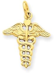 14k Gold Caduceus Charm