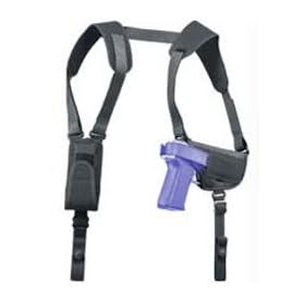 Click here to buy Uncle Mike's Off-Duty and Concealment Kodra Nylon Cross Harness Horizontal Shoulder Holster (Size....