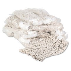 UNISAN Premium Cut-End Wet Mop Heads, Cotton, 20-oz., White, 12 per Carton
