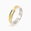 Stainless Steel Concave Gold Inlay Dragon Cubic Zirconia Band Ring - Women