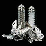 Arthur Court Butterfly Salt and Pepper Set in Stand, 3-Piece