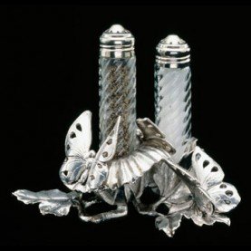 Arthur Court Butterfly Salt Stand 3-Piece
