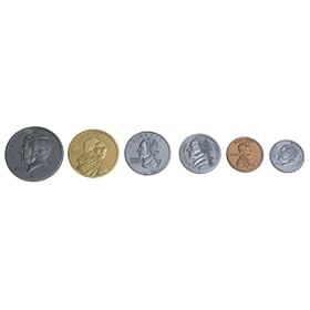 LEARNING RESOURCES TREASURY COIN ASSORTMENT SET460/PK PLASTIC REALISTIC