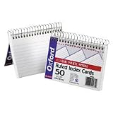 Esselte 40282 Spiral Bound Index Cards, Ruled, 3'x5', White, 50 per package