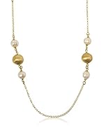Perlaviva Collar Cultured Freshwater Pearl plata de ley 925 milésimas bañada en oro / Blanco