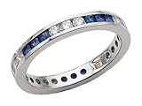 1.40 cts Genuine Sapphire Eternity Band - Platinum, 18kt White or Yellow Gold