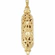 14K Yellow Gold Judaica Hollow Mezuzah Pendant