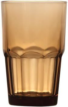 Set of 4 Tinted Glass Coolers, 5.5 Tall X 3.5 Inch Dia, 16 Oz.