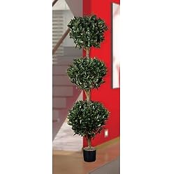 Nearly Natural 5025 Sweet Triple Bay Ball Silk Topiary Tree 6 Feet
