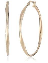 Duragold 14k Yellow Gold Twisted Round Hoop Earrings