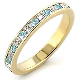 Jewelry - Aquamarine Swarovski Gold Tone Bridal Ring