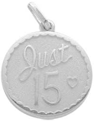 Sterling Silver Just #15 Age Expression Pendant with chain
