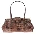 Brown Embossed Leather Handbag