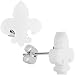 White Acrylic Fleur de Lis Stud Earrings