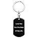 Queenberry One Side Personalized Text Laser Engraving Stainless Steel Custom Dog Tag Key Chain - Handmade