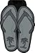 Giant Black Palm Tree Flip Flops Style Universal-Fit Molded Front Floor Mat - Set of 2