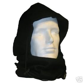 Fleece Neck Gaiter / Snood with Hood - Black