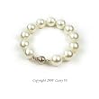 Single Strand 7-7.5 Inch 14MM White Shell Pearl Bracelet