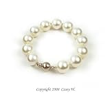 Single Strand 7-7.5 Inch 14MM White Shell Pearl Bracelet