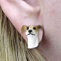 Greyhound (Tan) - Dog Figurine Jewelry - Earrings