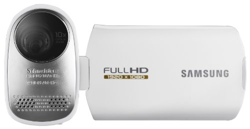 Samsung HMX-T10 High Definition Memory Camcorder (HD, 1920x1080 (50i), 10-fach opt. Zoom, 6,85 cm (2,7 Zoll) Display) weiß