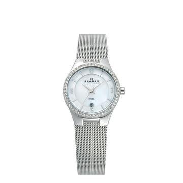 Skagen Denmark Womens Watch Silver Mesh Watch with Glitz #630SSS1
