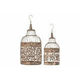 Benzara 66017 Metal Bird Cage Set of 2 [Kitchen]