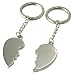 HIS & HERS BROKEN HEART 2 HALF HEART KEYCHAINS K-127