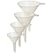 Azlon 542365-0SET 4 Piece Polypropylene Economy Lightweight Lab Funnel Assortment