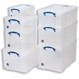 Really Useful Storage Box Plastic Lightweight Robust Stackable 84 Litre W444xD710xH380mm Clear Ref 84C - SP287145