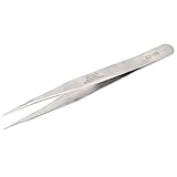 uxcell　ストレートピンセット　シルバートーン　ステンレススチール素材　125mm長い