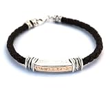 Brown Leather Bracelet for Men with Priestly Blessing in Hebrew
