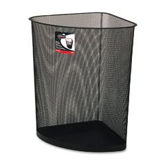 Rolodex 84520 Nestable wire mesh corner can, black, 11-5/8w x 11-5/8d x 15-1/8h