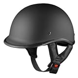 GLX Polo DOT Half Motorcycle Helmet Matte Black Large