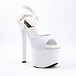 7 Inch Sexy High Heeled Shoes Womens Platform Sandal Shoes White Patent / White