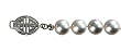 Gray 6.5-7mm Single Strand AS2R2 Cultured Pearl Bracelet w. 14k Gold Clasp (7") - by Dahlia Classic Jewelry Collection