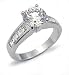 Channel Set Baguette Cubic Zirconia Engagement Ring