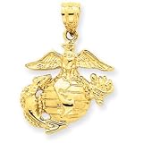 14k Gold Large US Marine Corps Pendant