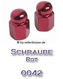 Ventilkappen schraube rot 2er Set (Nr. 0042)