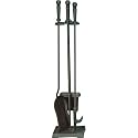 Uniflame 4-Piece Triple-Plated Fireplace Tool Set