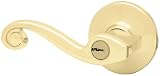 Kwikset 405LL LH 3 CP Maximum Security Lido Left-Handed Entry Lever, Polished Brass