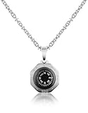 Forzieri Stainless Steel Compass Pendant Necklace