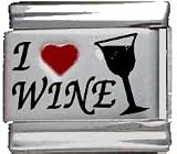Clearly Charming I Heart Wine Red Heart Laser Italian Charm