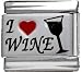 Clearly Charming I Heart Wine Red Heart Laser Italian Charm