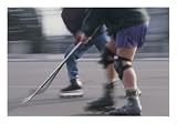 Two Men Battle for the Puck During a Roller-Hockey Game, Sports Photographic Poster Print by Stacy Gold, 32x24