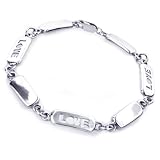 Sterling Silver Shiny Alternate Love ID Bracelet 7.5